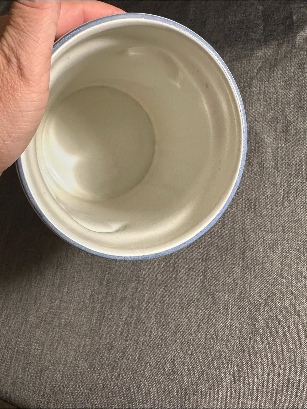 Pfaltzgraff Cream and Blue Utensil Crock